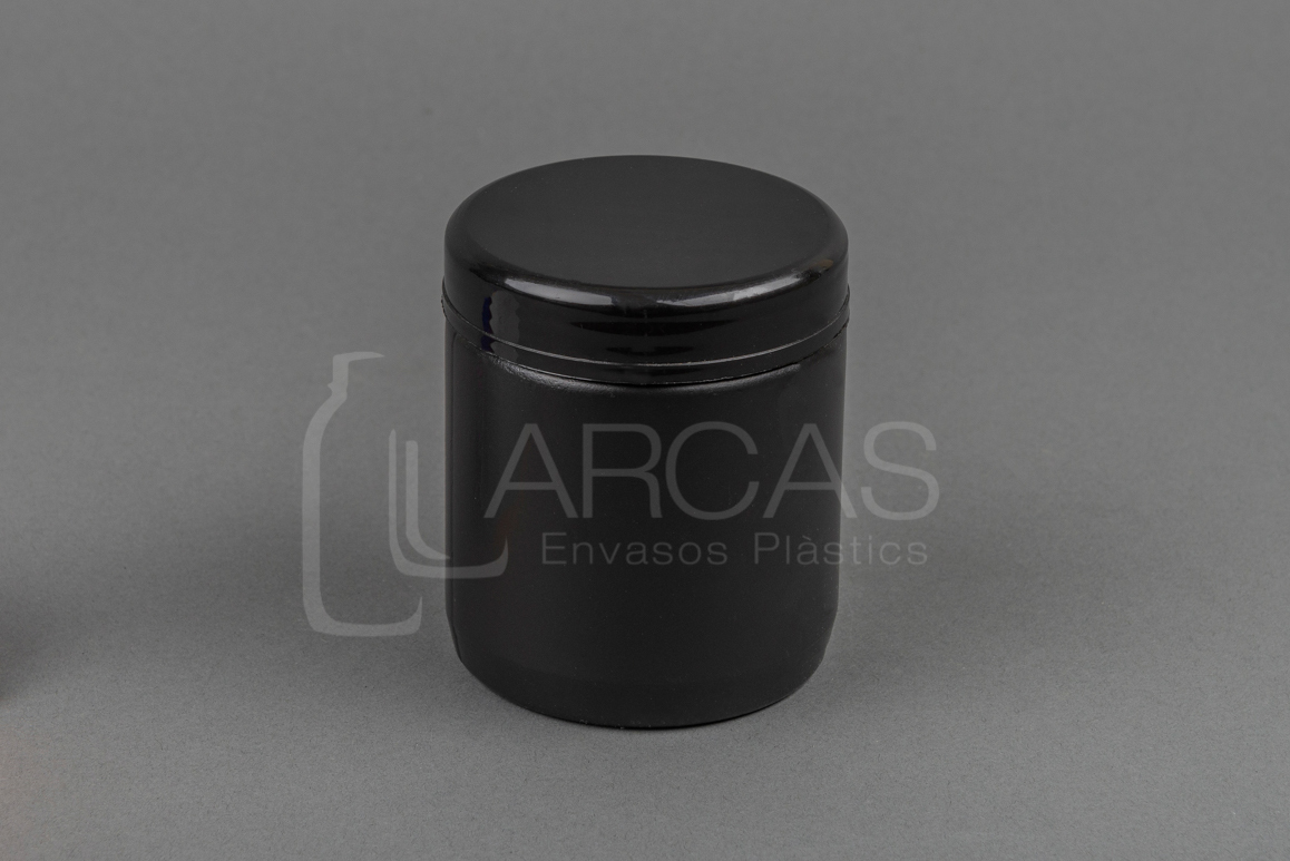 Fabricación de Tarro rosca 250cc HDPE negro- Tapa negra + Obturador
